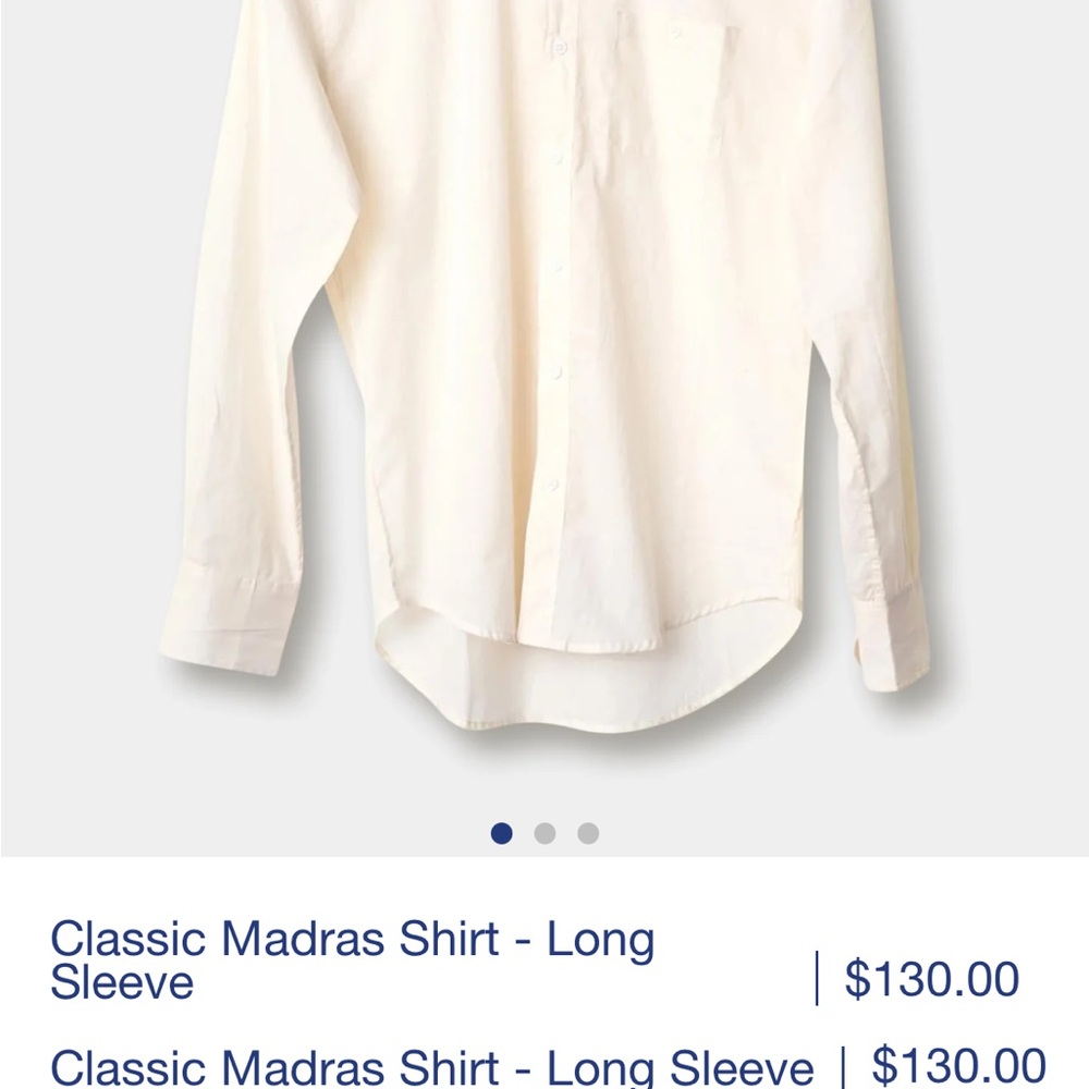 Industry of All Nations- Classic Madras Shirt - color: raw/natural - L